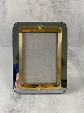 Elegant Gold and Silver Hollywood Regency Photo Frame - Art Deco 3.5x 5” photo